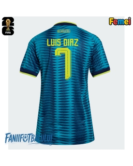 Columbia Luis Diaz #7 Echipament de Fotbal Replică Mondial 2026 Femei Deplasare